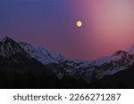 Moonrise over Sitka Ranger District, Tongass National Forest