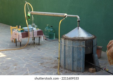 Moonshine Still Assembled At Home