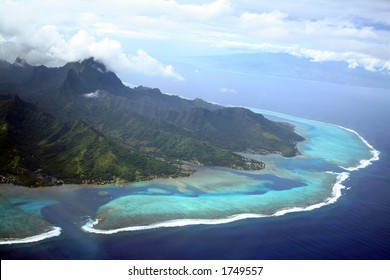 Moorea And Tahiti Islands In South Pacific, French Polynesia