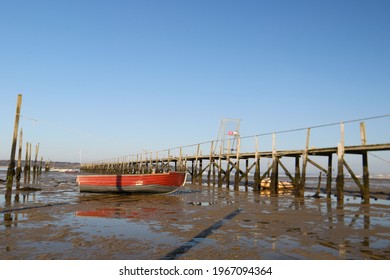 Moored Boats At Low Tide At Sandbanks, Poole
