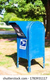 Mooresville, NC, USA - July 6, 2020: United States Postal Service Mail Drop Box.