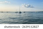 Mooring Boats in Lake Mendota in the Summer