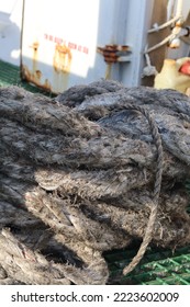 The Mooring Line, Which Has Often Been Used To Moor Ships And Has Begun To Rot, Is Prepared At The Bow When The Ship Is Going Slongside In Port.