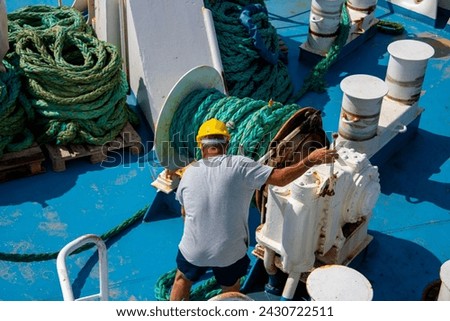 Mooring Lines on Ship Bow
