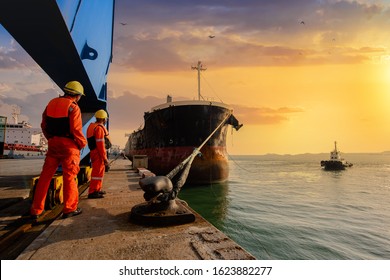 mooring man in charge of safety sailing of the ship leaving from the port - Powered by Shutterstock