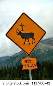 Moose Crossing Sign