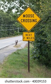 Moose Crossing Sign