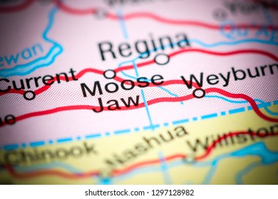 Moose Jaw. Canada On A Map