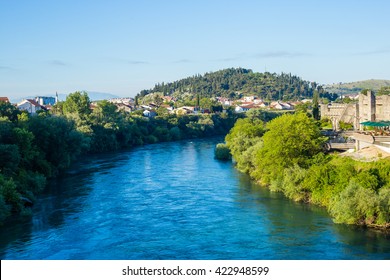 Moraca River In Podgorica, Montenegro