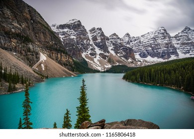 Moraine Lake In Banff National Park In Winter