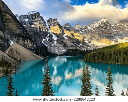 Similar – Image, Stock Photo Bow Lake Panorama at the Icefield Parkway in Banff National Park