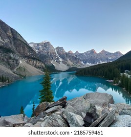 Moraine Lake At Sunset, Banff National Park