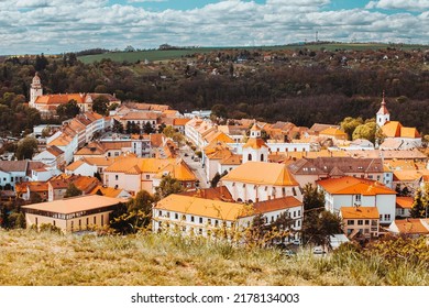 Moravsky Krumlov, town in southern Moravia, Czech Republic. Spring view during sunny day. - Shutterstock ID 2178134003