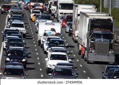 MORAYFIELD, AUSTRALIA - MAY 2: Flash Flooding Causes Heavy M1 Traffic Congestion Northbound Towards Sunshine Coast