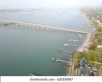 Morehead City To Atlantic Beach Bridge 300 Feet Up From UAV 