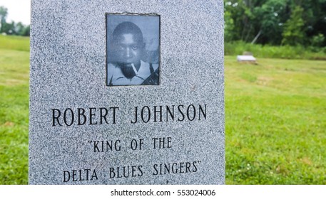 MORGAN CITY, MISSISSIPPI, USA - MARCH 5, 2003: Grave Marker For Possible Burial Site Of Robert Johnson, Delta Blues Musician.