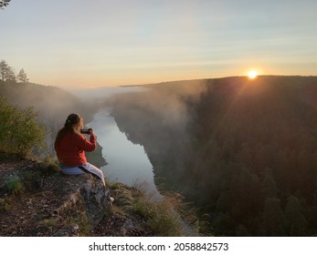 Morging Over A Ai River. Ural