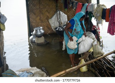 Morigaon, Assam, India. 28 June 2020.A Submerged House Due To Heavy Rainfall, At Morigaon District Of Assam.