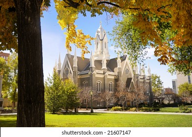 A Mormon Church In The Autumn