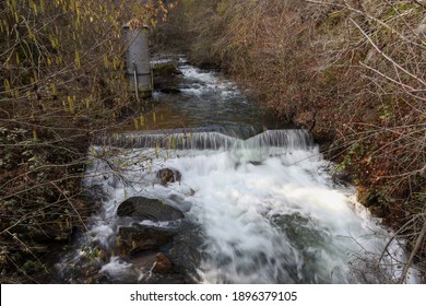 Mormon Ravine Creek Along the North Fork of the American River and Folsom Reservoir at Low Water in California