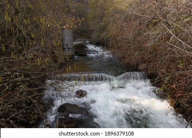 Mormon Ravine Creek Along the North Fork of the American River and Folsom Reservoir at Low Water in California
