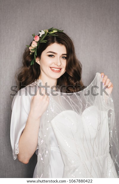 Morning Bride Beautiful Portrait Bride Peignoir Stock Photo Edit