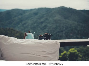 Morning Coffee Drip Machine In Front Of The Homestay Accommodation Chiang Mai Province, Thailand