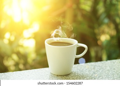 Morning Coffee With Sunlight.