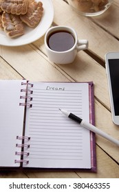 Morning coffee while making notes
