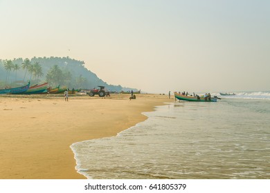 Morning In The Fishing Village. Varkala, Kerala State, South India, 29.03.2017.