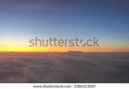 Morning fog - foggy mist in thailand mountains peaks