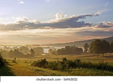 Morning Fog In Lancaster County,Pennsylvania