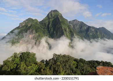 Morning Fog Mountains In Luang Prabang