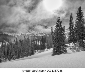 Morning Fog On Cody Peak Wyoming, Shot West Of Jackson Hole Resort.