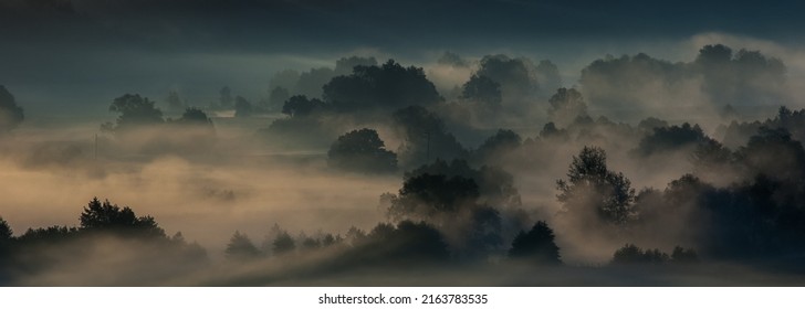 Morning Fog Over The River Floodplain