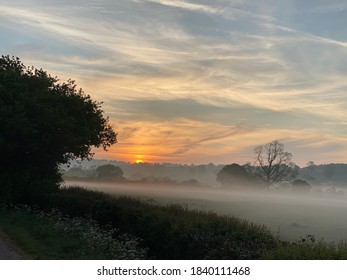 Morning Fog Over Staffordshire Countryside