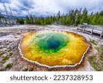  Morning glory pool from above. Yellowstone National Park, Wyoming, USA