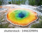 Morning Glory Pool, hot spring in the Upper Geyser Basin of Yellowstone National Park, USA