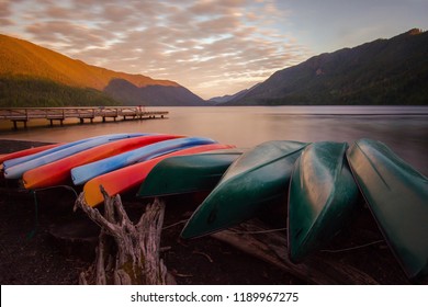 A Morning Kayak At Sunrise Out On The Lake - Washington State