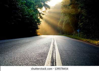 Morning light on the road. - Powered by Shutterstock