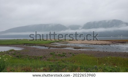 The morning mist near the English town ferry in Cape Breton 