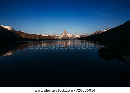 Similar – Foto Bild Matterhorn and Dente Blanche from Riffelsee mountain lake