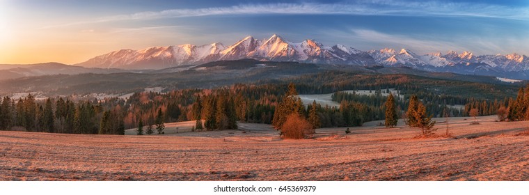 Morning panorama of Tatra Mountains in early spring, Poland - Powered by Shutterstock