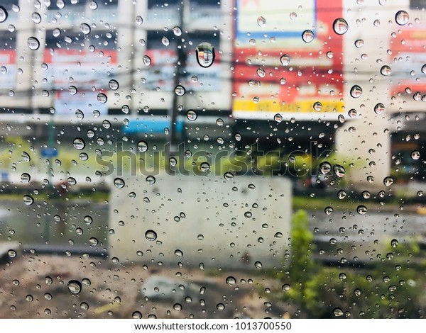 Morning rain in
car