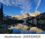 Morning reflection on Alice Lake in the Idaho Sawtooth Wilderness