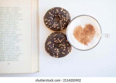 Morning Routine, Coffee, Donuts And A Poem Book