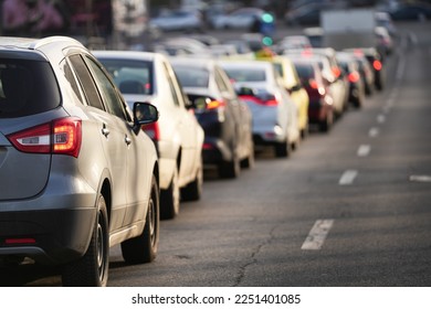 Morning rush hour traffic with cars in blurred background (selective focus) on a boulevard from Bucharest. Transportation industry photo. - Powered by Shutterstock