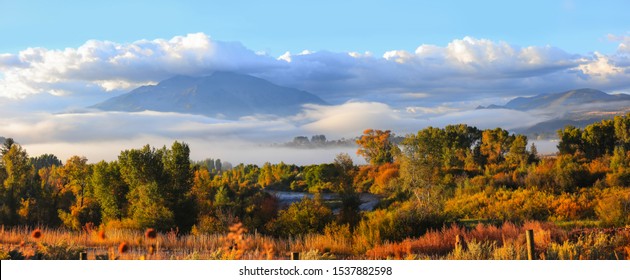 Morning Scene In Rural Colorado On Autumn Day