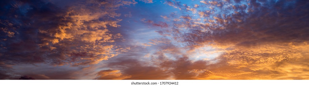 Morning sky Before the sunrise  with a panoramic image