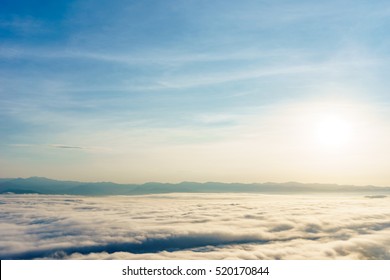 Morning Sky And Fog On Winter Season In Thailand